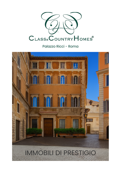 Façade of Palazzo Ricci on Via Giulia, Rome — the historic headquarters of Class & Country Homes.