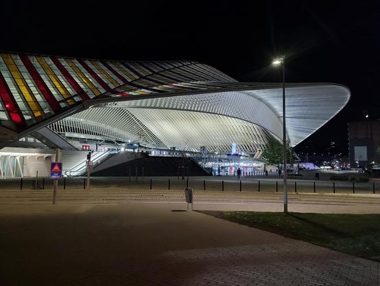 Gare de liége guillemins de nuit. Architecte: Calatrava