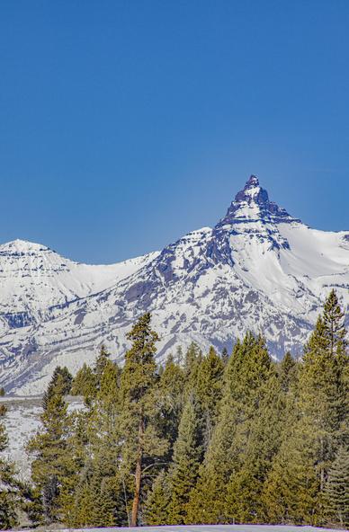 3580m Pilot Peak often in view. It is a horn. https://en.wikipedia.org/wiki/Pyramidal_peak