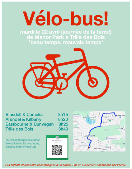 Affiche du vélo bus à Vanier