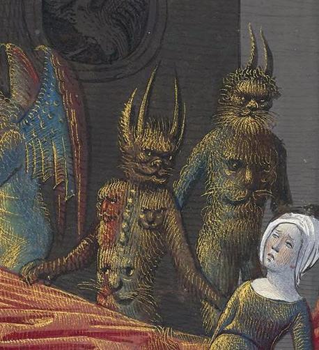 Bed party. Robert Blondel, Des douze Perilz d'enfer, Bourges ca. 1480. BnF, Français 449, fol. 64r.
#medieval #MedievalArt