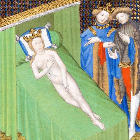 Wife of Candaules. Boccaccio, Des cas des nobles hommes et femmes, Paris ca. 1410. Bibliothèque de Genève, Ms. fr. 190/1, fol. 74v.
#medieval #MedievalArt