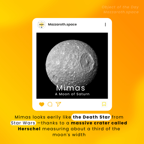 Mimos Saturns Moon looks like Death Star from StarWars