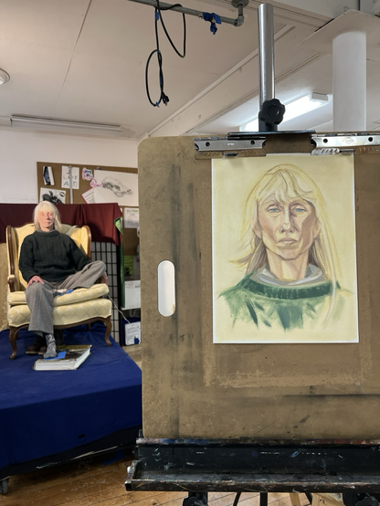 Portrait painting and model