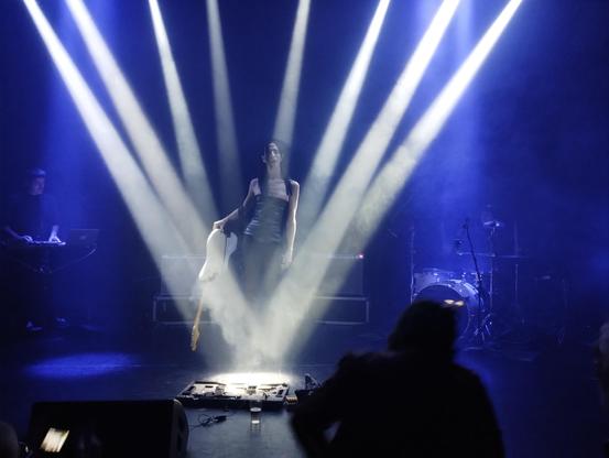 Domingæ surrounded by lights and sounds