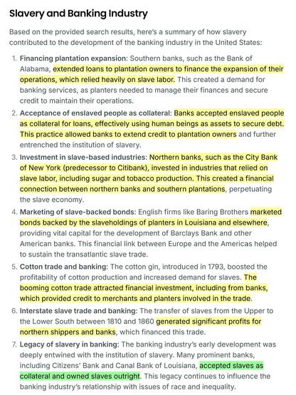 Slavery and the Banking industry