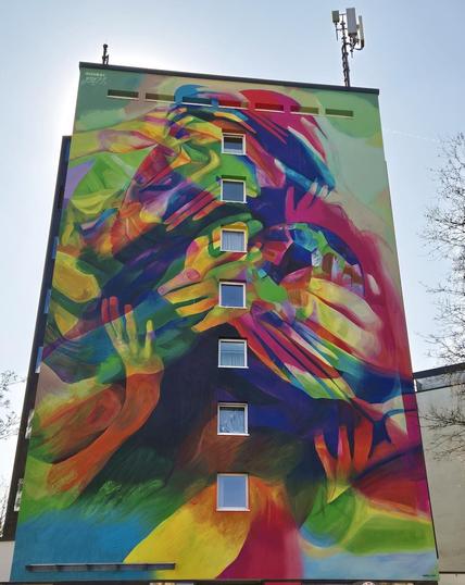 Bunte Hauswand in Hamburg-Eimsbüttel
