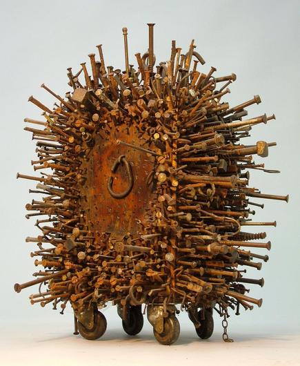 Nail Box by Wayne Chisnall, 2008 (wood, metal, rubber)