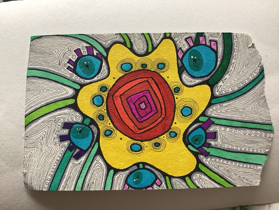 Abstract illustration with eyes and imaginary roads ✨🙂