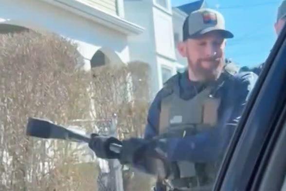 Video captures an ICE agent smashing the window of a car of the WRONG person. Thugs!