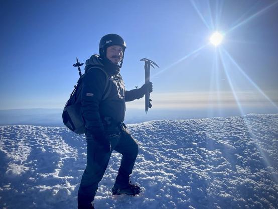 Me, holding 2 axes at the summit. 