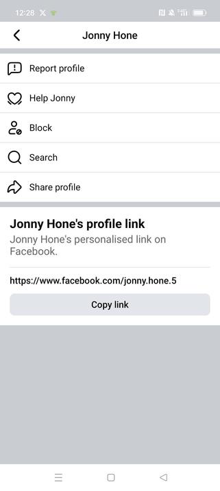 Jonny Hone's facebook information.