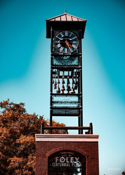Foley Centennial Plaza clocktower