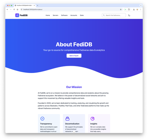 new fedidb redesign