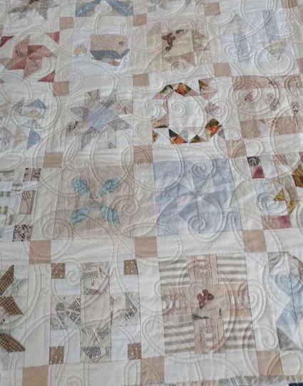 a close-up of the face of the quilt 