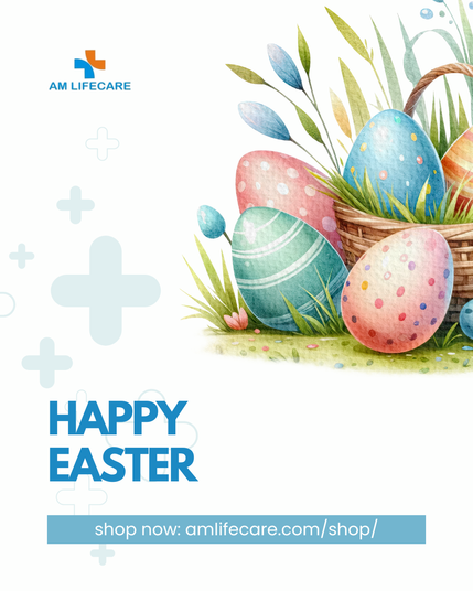 Happy Easter!
A day of hope, renewal, and joyful beginnings. As you celebrate with loved ones, take a moment to care for your health too—because wellness is a blessing that keeps on giving. Let this season inspire a fresh start toward healthier living.

👉 Explore AM LifeCare’s wellness essentials for you and your family: https://amlifecare.com/shop/

#AMLifecare #HappyEaster #Easter #HealthAtHome #HomeHealthcare #HealthcareProducts #PersonalHealth #HomeHealthMonitoring