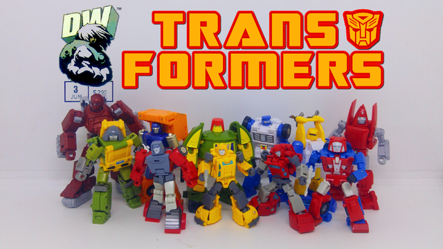 The G1 Mini-Vehicles/Minibots/Mini-Autobots, all action figures by Newage Toys, in robot mode and poised for battle.