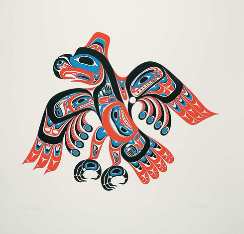 Vancouver, British Columbia born artist, Bill Reid's, 1981 Haida Thunderbird painting.