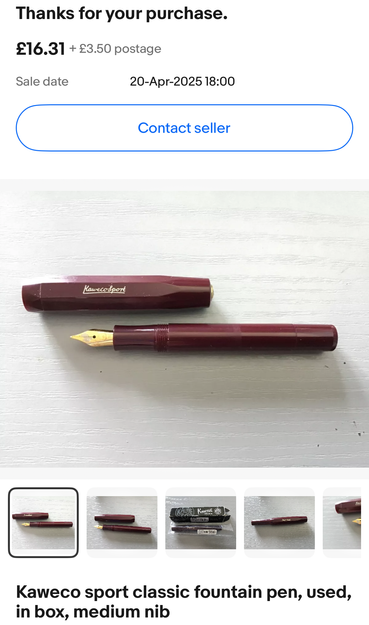 Kaweco sport fountain pen in burgundy 