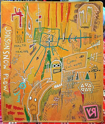 Weird scribbles, mixed media, on found cardboard. Mostly monsters, badly drawn, of course...