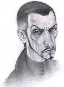 Drawing by Paul Kidby of Lord Havelock Vetinari from Terry Pratchett's Discworld novels.