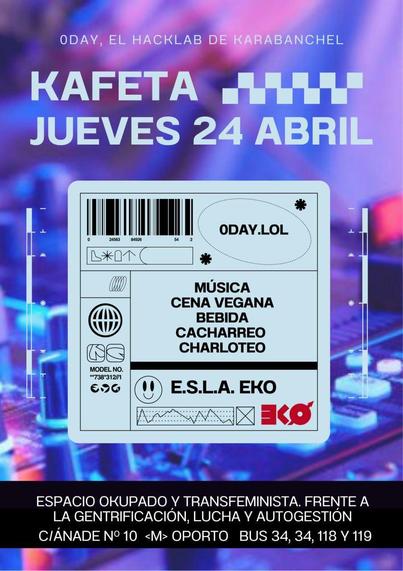 Cartel de kafeta del hacklab de la eko