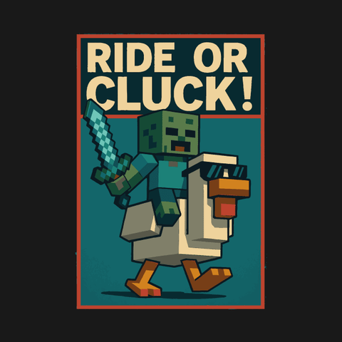 NEW:  CHICKEN JOCKEY 


#Minecraft #Movie #ChickenJockey #Meme


https://malcolmdesignsstudio.dashery.com/products/74370673-chicken-jockey-ride-or-cluck-t-shirt  
