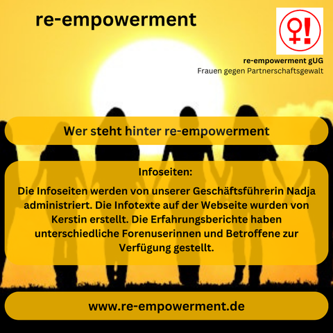 Die Infoseiten werden von unserer Geschäftsführerin Nadja administriert. Die Infotexte auf der Webseite wurden von Kerstin erstellt. Die Erfahrungsberichte haben unterschiedliche Forenuserinnen und Betroffene zur Verfügung gestellt.