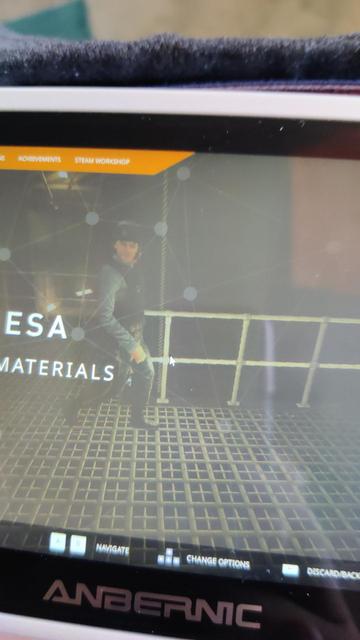 a blurry screenshot of black mesa running on the anbernic win600