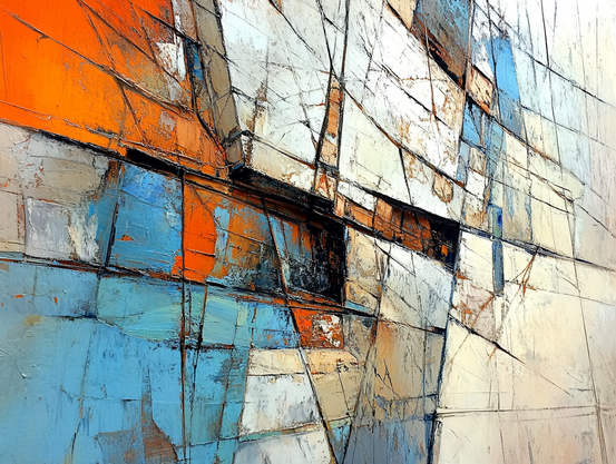 Algorithmic Autonomy -  Abstract oil painting, trompe l’oeil, eat the rich