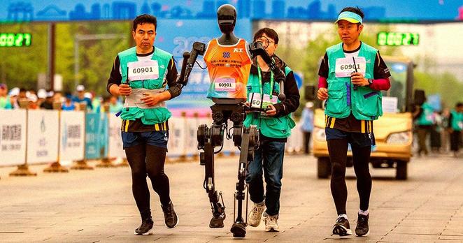 Awkward Robots Stumble Through Beijing Half Marathon Race