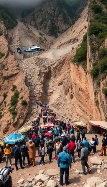 Witness the terrifying moment an earthquake triggers a massive mountain landslide in this shocking disaster footage! 