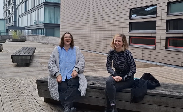 Jana Romanova and Marie Janin laughing 