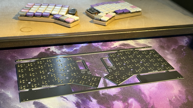A ergomech diy keyboard circuit board for the new version of the Taira keyboard 