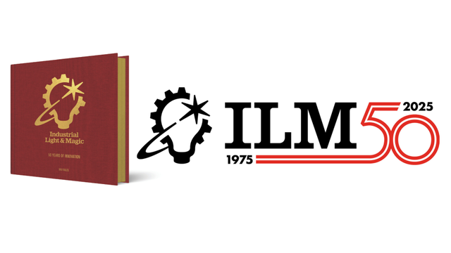 Image of the ILM 50th Anniversary book along with the logo