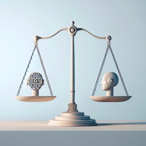A scale weighing two heads.