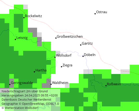 Radarkarte Döbeln 24.04.2025 09:55