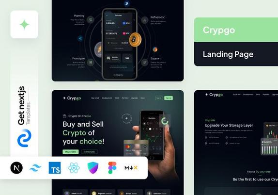 Crypgo Nextjs tailwind Free Landing Page Template