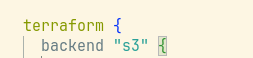 a piece of terraform{} block in HCL