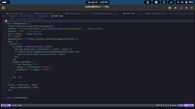 My config for rust
