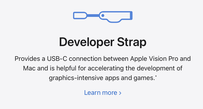 The Vision Pro developer strap promo image.