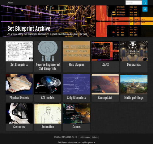 Preview of the Set Blueprint Archive front page 