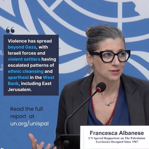 🇺🇳 United Nations | Report A/79/384 « Genocide as colonial erasure »  ➡️ https://www.ohchr.org/en/documents/country-reports/a79384-report-special-rapporteur-situation-human-rights-palestinian Report of the Special Rapporteur on the situation of human rights in the Palestinian territories occupied since 1967 https://www.un.org/unispal/document/genocide-as-colonial-erasure-report-francesca-albanese-01oct24  #HumanRights #oPt 