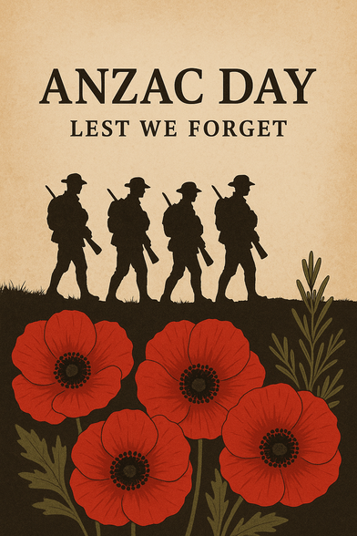 Today, we pause to remember the brave men and women who served and sacrificed for our freedom. On this ANZAC Day, we honor their courage, resilience, and legacy.

May we never forget their stories.
May we always carry their spirit.

#ANZACDay #LestWeForget #Remembrance #HonorAndRespect #ANZACSpirit