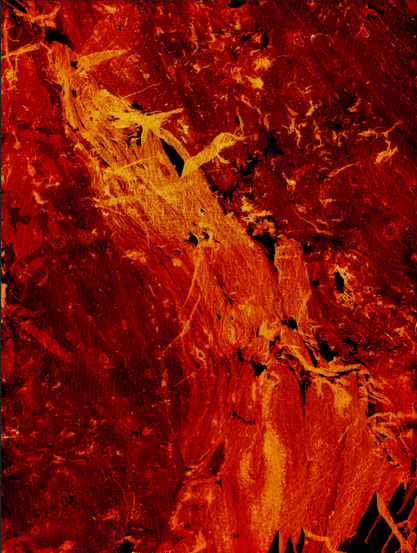 What appears to be a close up of glowing hot magma. 