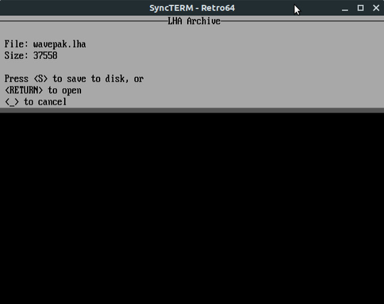 RetroBBS file dialog, new option to open a compressed file