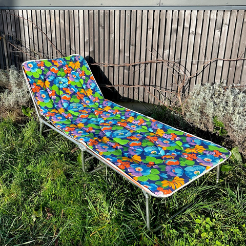 Lit de camp fleurs différentes couleurs, pliable