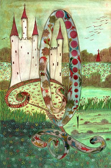 Alphabet : lettre "Q" 
nicole-pessin.com/

#aquarelle #alphabet #encredechine #encre #poésie #artiste #art #illustration #peinture #art 