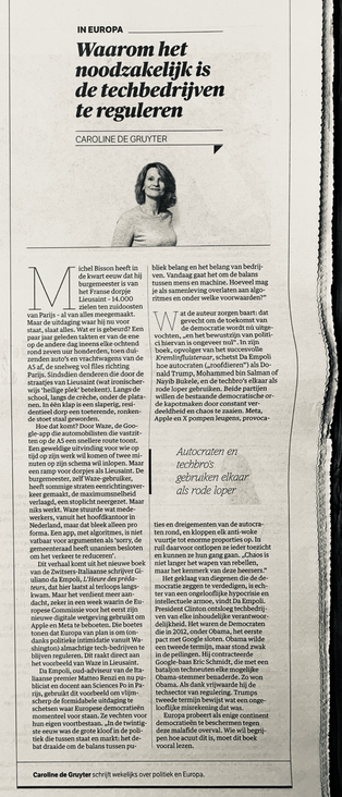 Column Caroline de Gruyter - in Europa . NRC 25-04-2025 p. 12