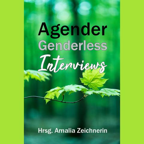 Das Buchcover ist in den Farben der Agender Pride Flagge gehalten und hat als Motiv ein Foto: Einen Zweig mit mehreren Blättern.